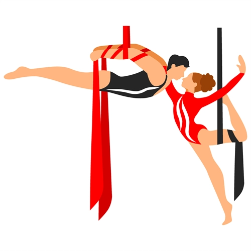 Carnival Circus Theme Aerial Silk Duo Transparent Sticker